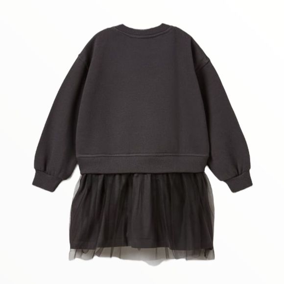 ZARA Kids | Charcoal | COMBINATION TULLE DRESS - Picture 2 of 6